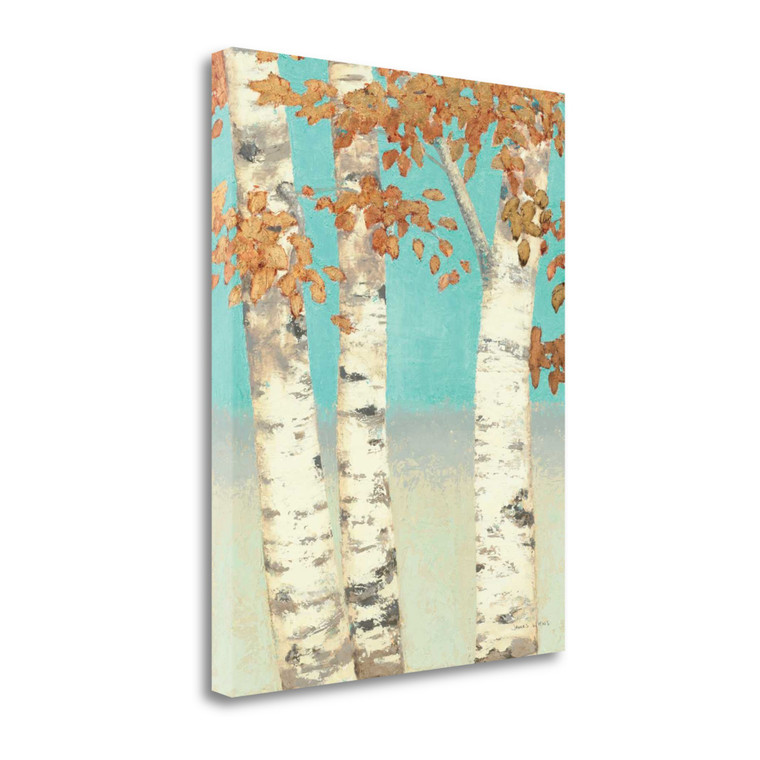 Golden Birches II Wrapped Canvas Print Living Room Wall Art - 606114423652