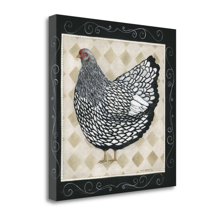 Rooster And Hen Ii Wrapped Canvas Print Wall Art - 606114339700