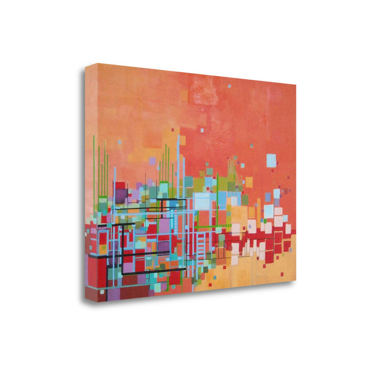 40" Vibrant Geometric Summer Giclee Print on Gallery Wrap Canvas Wall Art - 606114302940