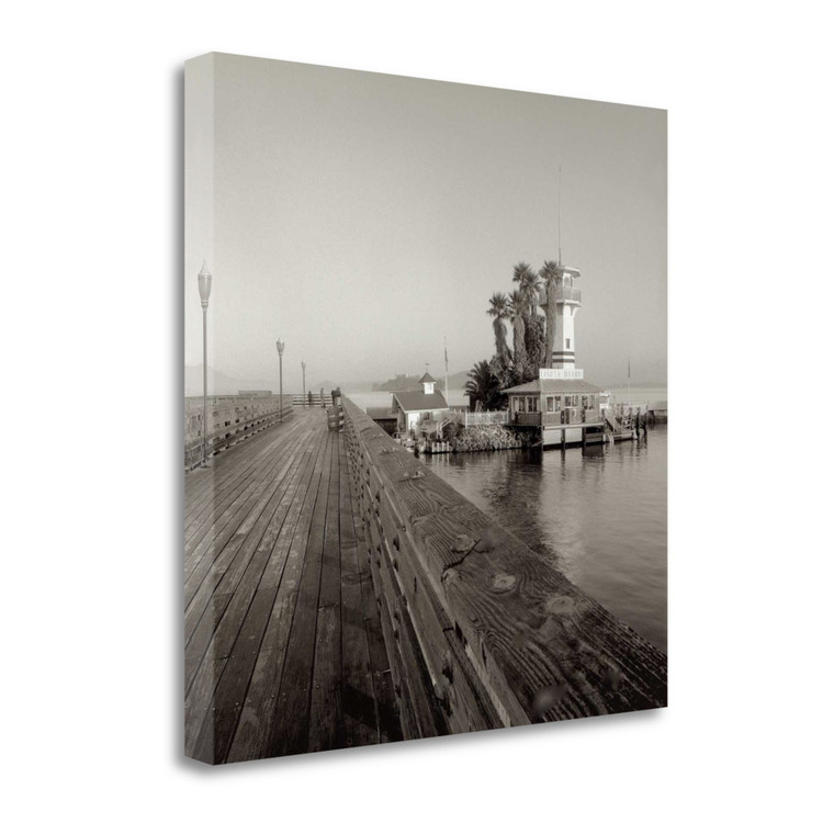 Black and White Beach Pier 4 Giclee Wrap Canvas Wall Art - 606114243472