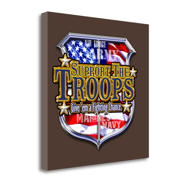 Support The Troops 1 Wrapped Canvas Print Living Room Wall Art - 606114338499