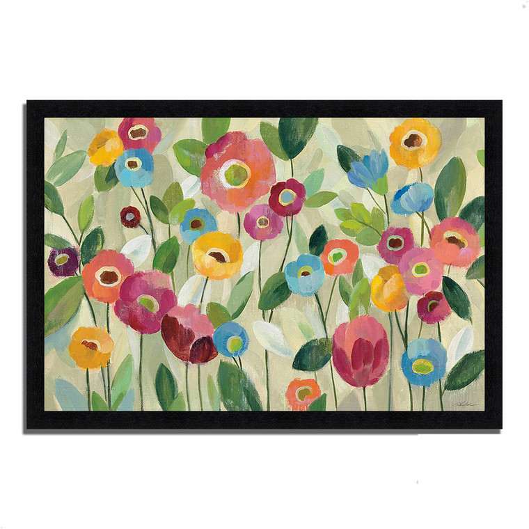 Fairy Tale Flowers V Black Picture Frame Print Wall Art - 606114240792