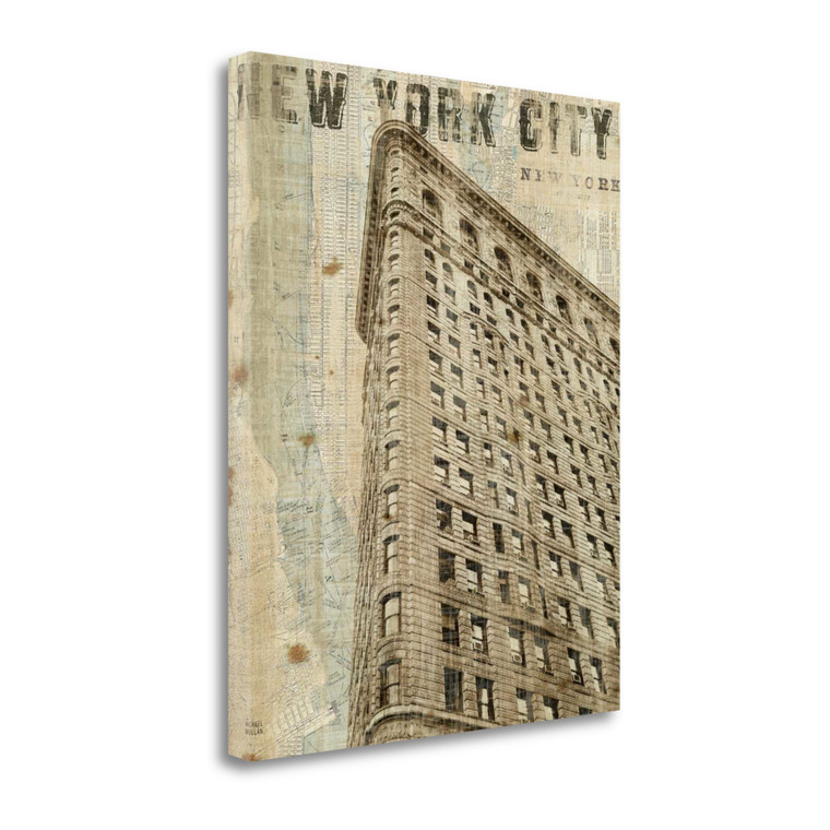 Vintage Ny Flat Iron 1 Wrapped Canvas Print Living Room Wall Art - 606114434498