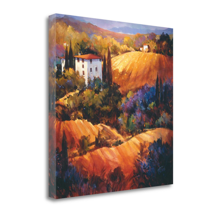 Evening Glow Tuscany 1 Wrapped Canvas Print Wall Art - 606114172109