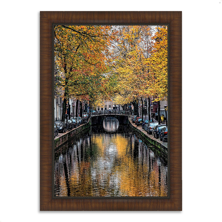 Canal Reflections 13 Brown Picture Frame Print Wall Art - 606114232070