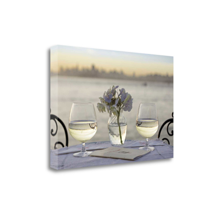 Up Close Water Glasses For Two City 4 Giclee Wrap Canvas Wall Art - 606114249801