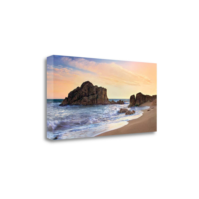 39" Gushing Waves with Black Ocean Rocks Giclee Wrap Canvas Wall Art - 606114149910
