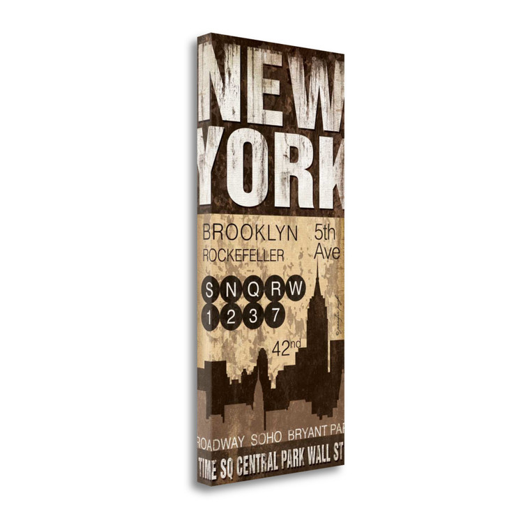 New York 3 Wrapped Canvas Print Living Room Wall Art - 606114363194