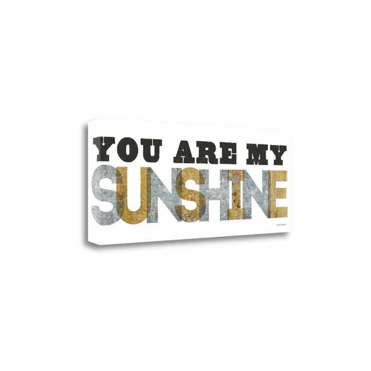 You Are My Sunshine Silver Gold 1 Wrapped Canvas Print Living Room Wall Art - 606114445227