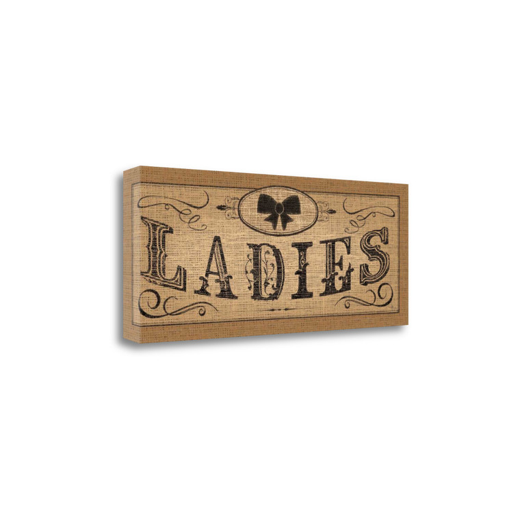 Le Restroom Burlap I Wrapped Canvas Print Living Room Wall Art - 606114434245