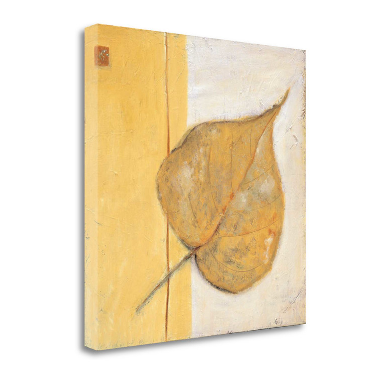 Leaf Impression Ochre 1 Wrapped Canvas Print Wall Art - 606114245643