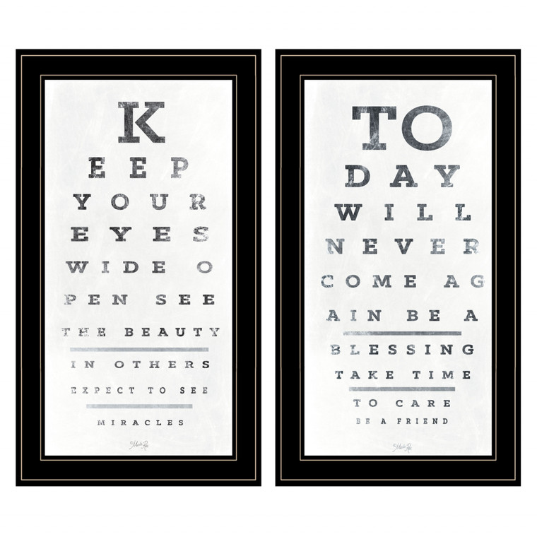 Set Of Two Eye Charts 1 Black Framed Print Wall Art - 606114049692