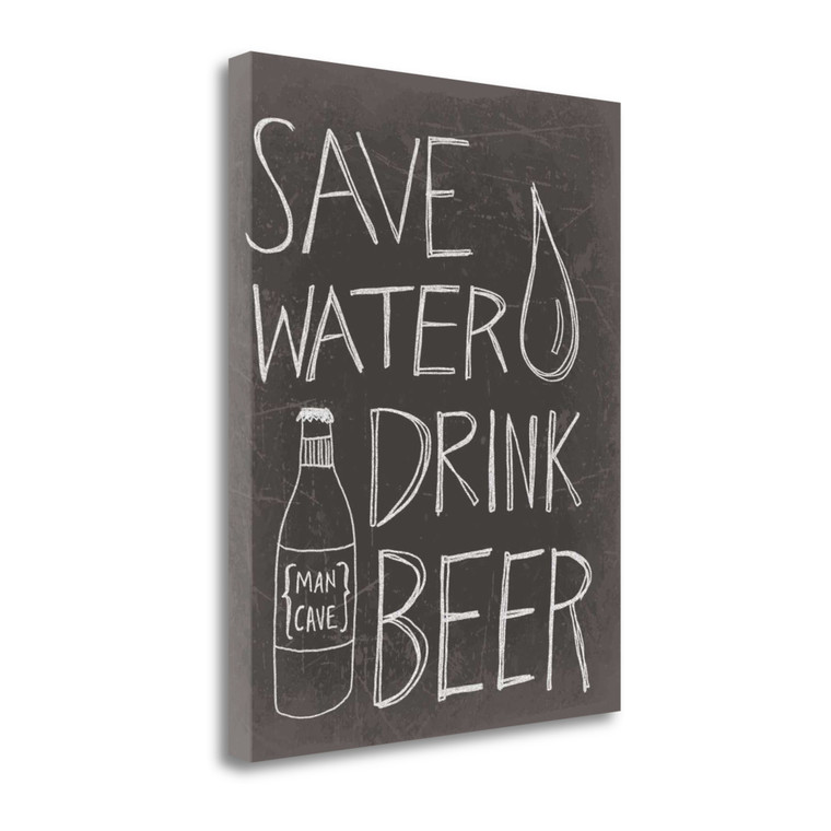 Save Water Drink Beer 3 Wrapped Canvas Print Living Room Wall Art - 606114378167