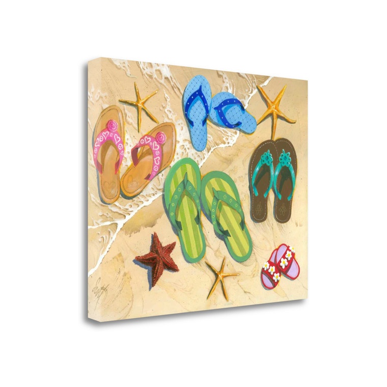 Flip Flops and Starfish 2 Giclee Wrap Canvas Wall Art - 606114311782
