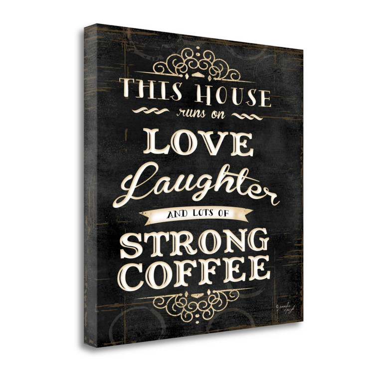 This House Runs On 1 Wrapped Canvas Print Living Room Wall Art - 606114364405