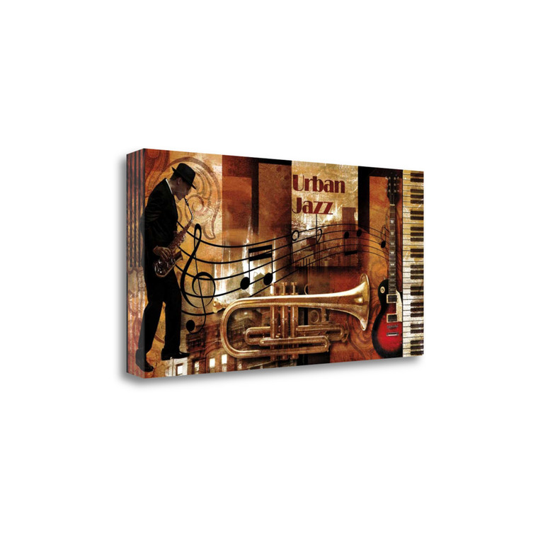 Urban Jazz 3 Wrapped Canvas Print Wall Art - 606114189763