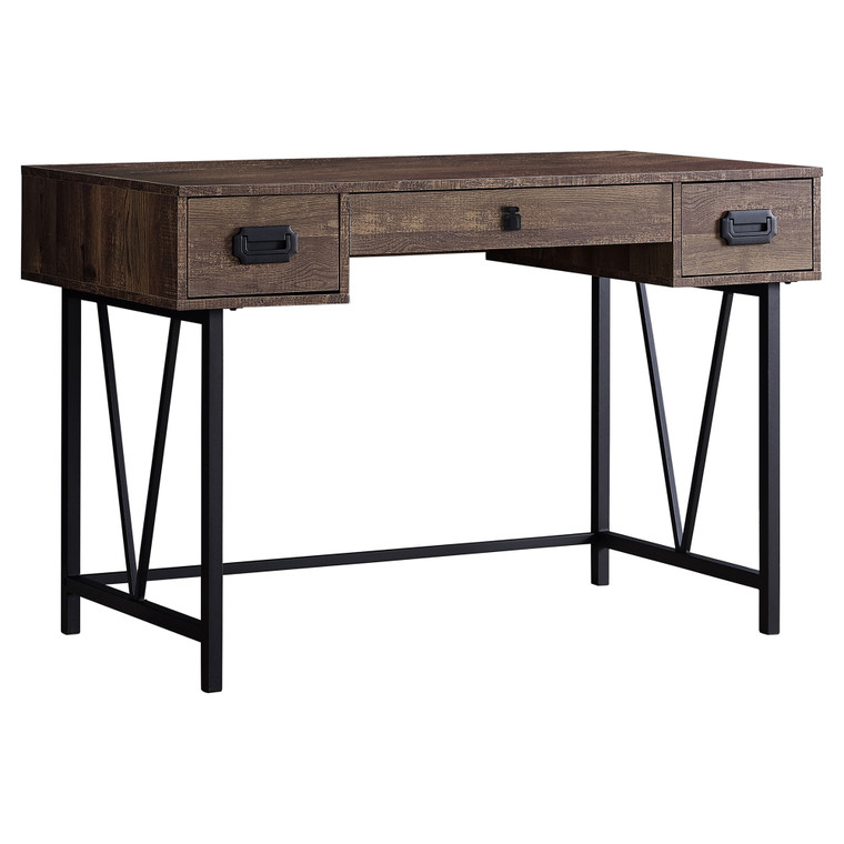 23.75" x 47.25" x 30.75" Brown Black Particle Board Hollow Core Metal Computer Desk - 4512839654973