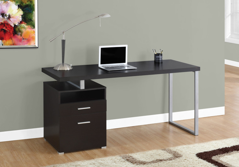 Homeroots Office 30" Particle Board and Grey Metal Computer Desk
