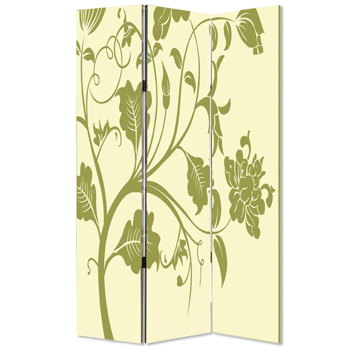Homeroots Home Decor 1 x 48 x 72 3 Panel Wood Canvas Screen in Multi Color
