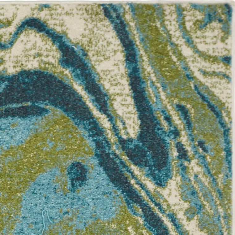 99" X 122" Teal Polypropylene Rug - 4512822913964