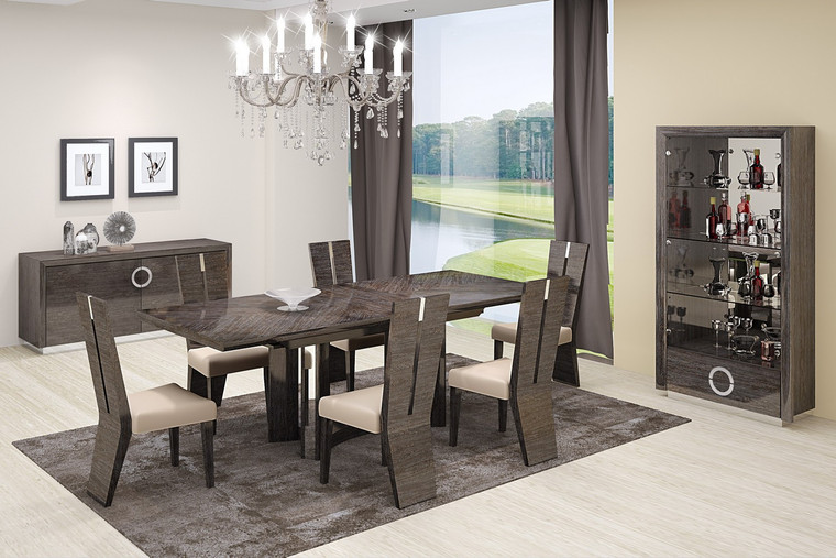 98.5" X 43.5" X 30" Gray Dining Table and 6" Chair Set - 4512839470887