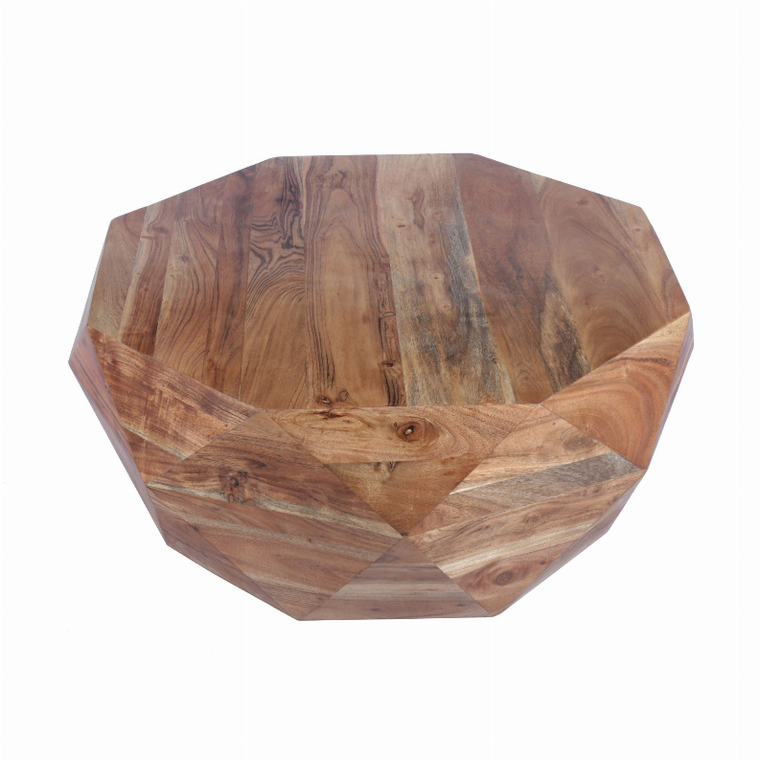 Diamond Shape Acacia Wood Coffee Table in Dark Brown - 192551203372