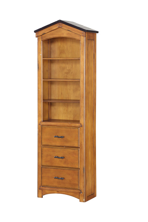 24" X 14" X 78" Rustic Oak Bookcase Cabinet - 689211814615