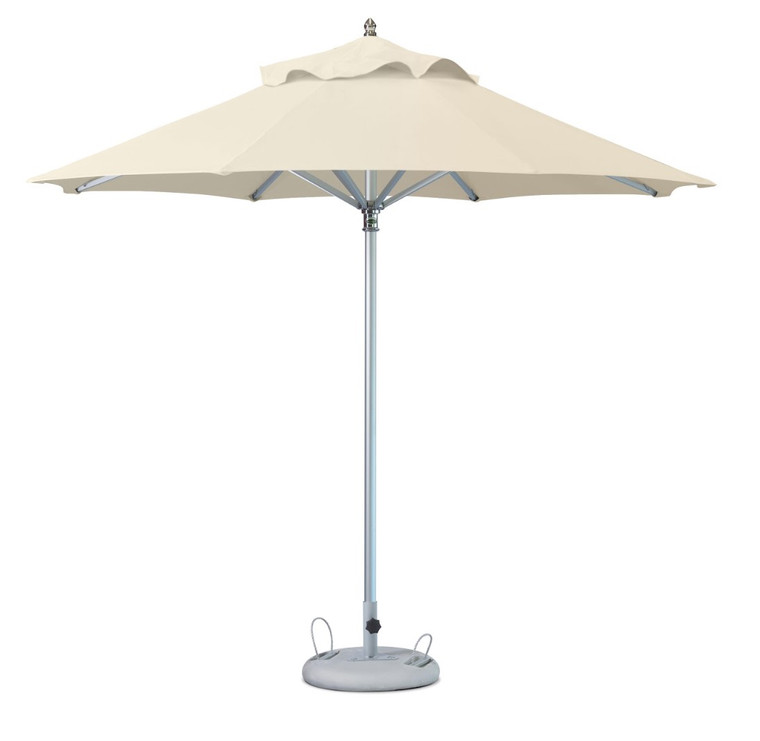 10' Ecru Polyester Round Market Patio Umbrella - 606114663768