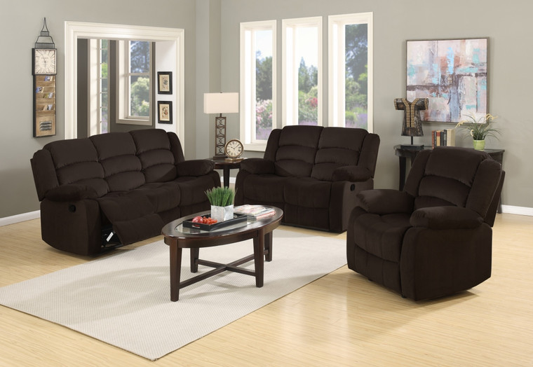 120" Contemporary Brown Fabric Sofa Set - 4512822742922