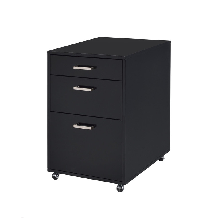 File Cabinet In Black High Gloss And Chrome - Metal Tube, Mdf, Poly Ven Black High Gloss And Chrome - 689211812260