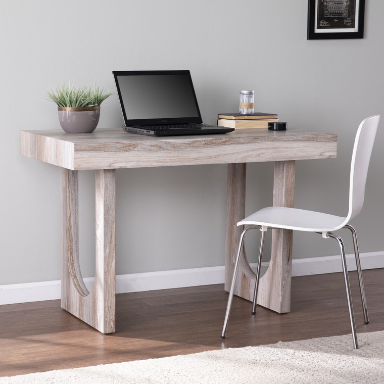 Brown Faux Marble Writing Desk - 808230103696