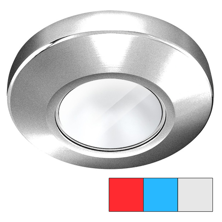 i2Systems Profile P1120 Tri-Light Surface Light - Red, Cool White & Blue - Brushed Nickel Finish - 015000012502