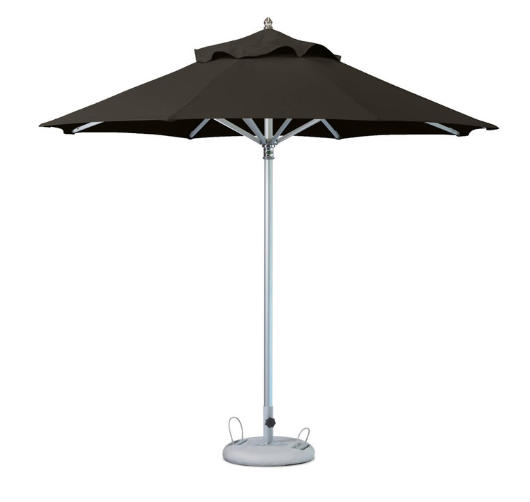 10' Black Polyester Round Market Patio Umbrella - 606114663775