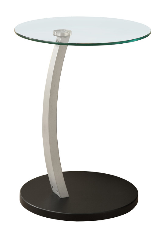 17.75" x 17.75" x 24" BlackSilver Particle Board Tempered Glass Accent Table - 4512822781631