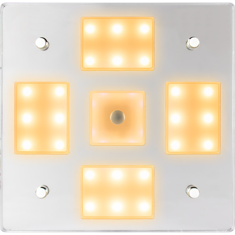 Sea-Dog Square LED Mirror Light w/On/Off Dimmer - White & Blue - 035514404983
