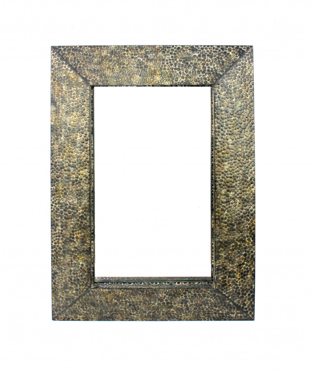 Homeroots 34" X 48" X 4" Decor Dressing Mirror, Bronze Gravel?Like Mosaic Frame