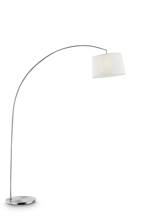 85" White Adjustable Arched Floor Lamp With White Drum Shade - 606114193616