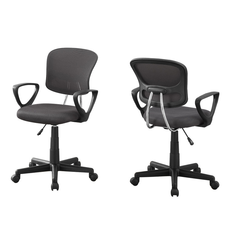 21.5" x 23" x 33" Grey Foam Metal Polypropylene Polyester Office Chair - 4512822774299
