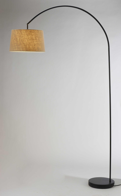 Sweeping Curve Floor Lamp in Black Metal - 4512839457239