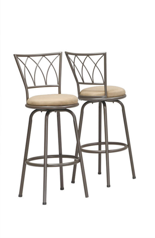 43" x 43" x 86" Espresso Metal Foam MicroSuede Barstool 2pcs - 4512822774831