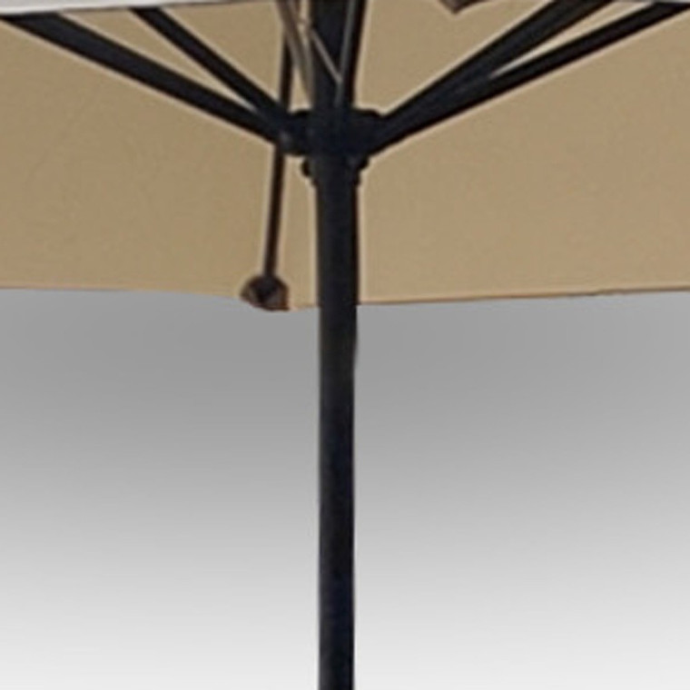 9' Beige Polyester Hexagonal Market Patio Umbrella - 606114677987