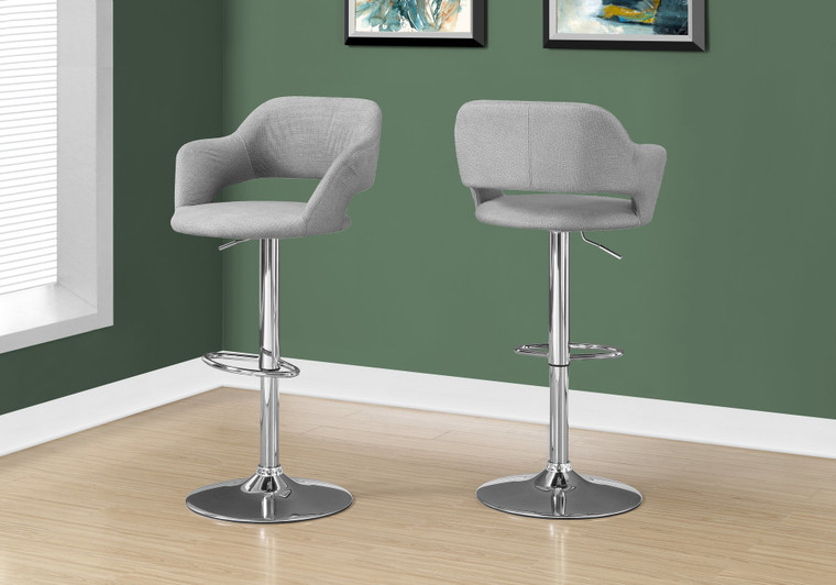 21" x 22.5" x 36" Grey Foam Metal Polyester Barstool - 4512822776293