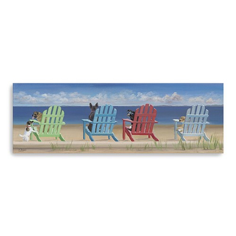 60" Dogs at the Beach Canvas Wall Art - 808230075085