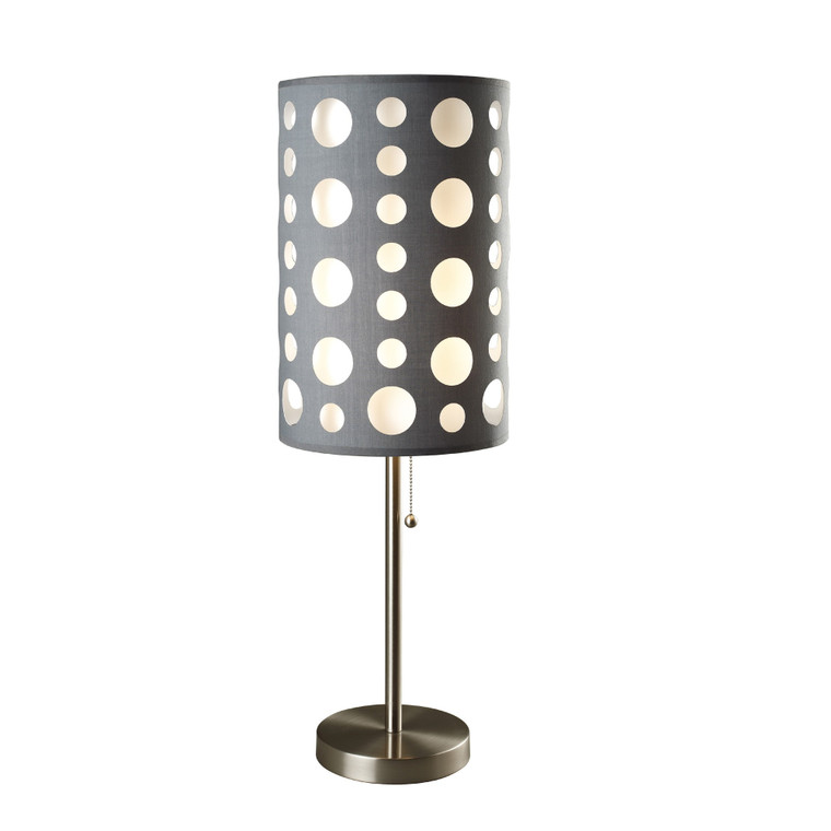 33" Gray and White Mod Dot Novelty Table Lamp - 606114541196