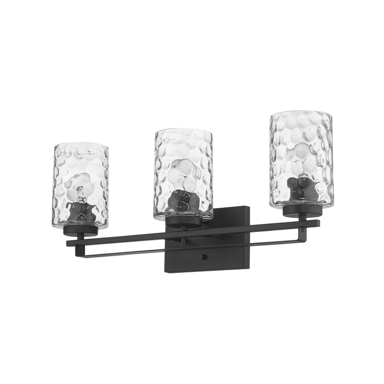 Homeroots Lighting Livvy 3-Light Vanity, Matte Black Finish