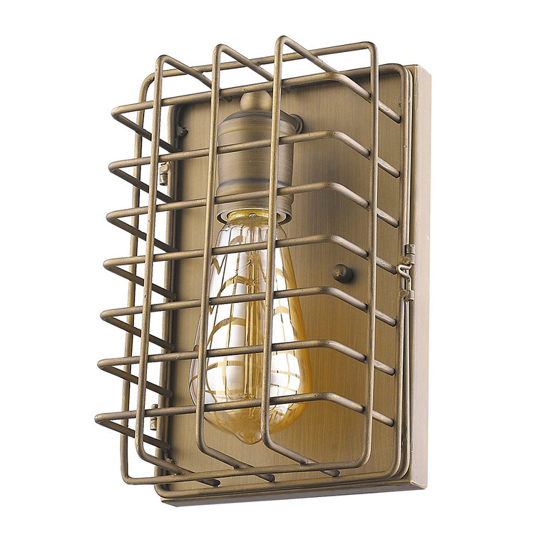 Homeroots Lighting Light Gold Cage Wall Sconce