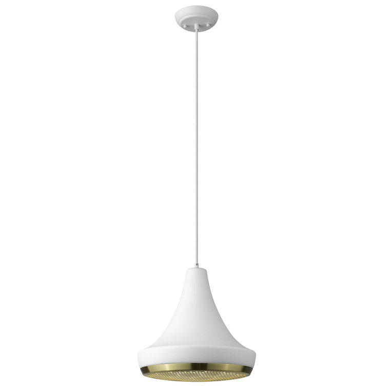 Homeroots Lighting Tholos 1-Light Pendant, White Finish