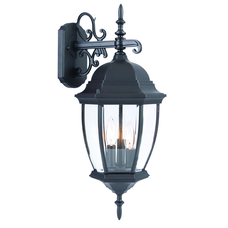 Matte Black Hanging Ornamental Lantern Wall Light - 808230009974