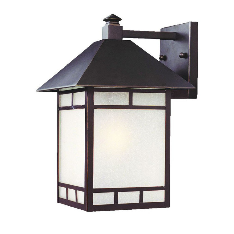 XL Antique Bronze Frosted Glass Lantern Wall Light - 808230012639