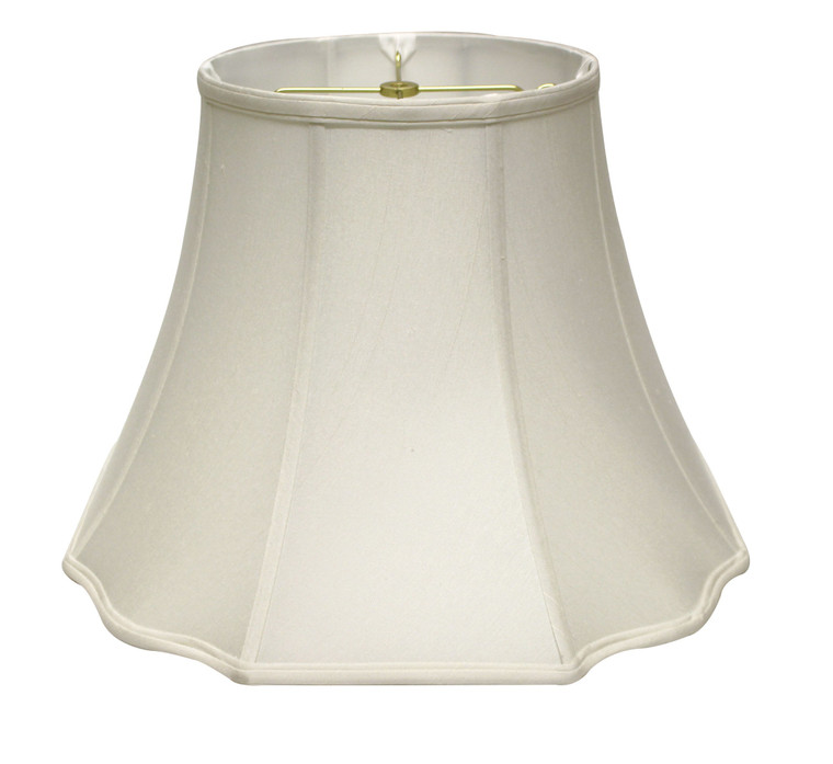 16" White Octagon Monay Shantung Lampshade - 606114552185